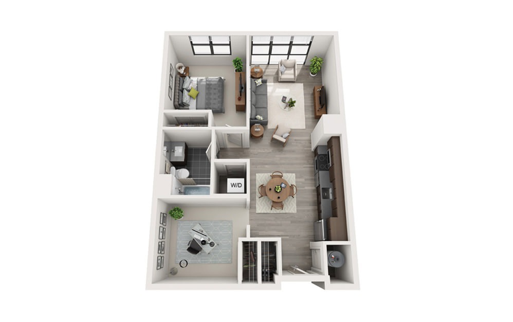 Edge B8 - 1 bedroom floorplan layout with 1 bath and 780 square feet.