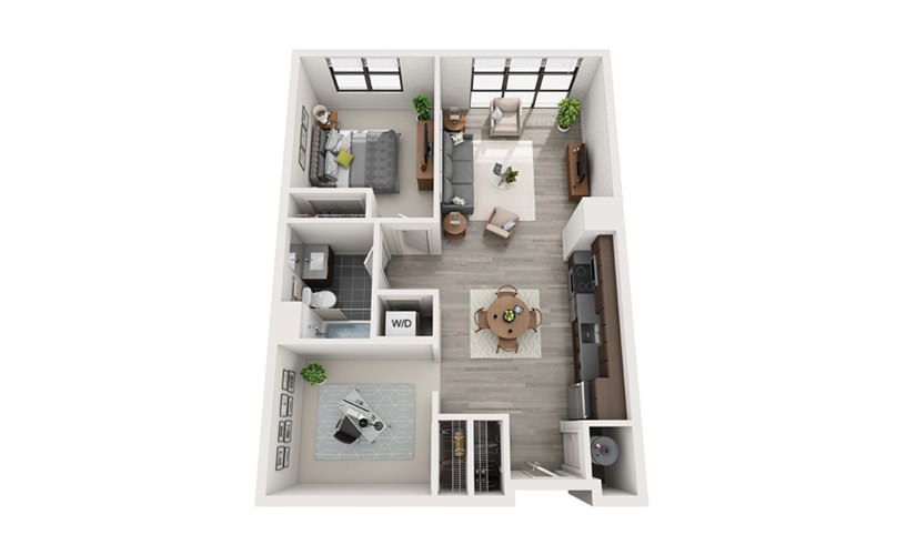 Edge B4-B5 - 1 bedroom floorplan layout with 1 bathroom and 813 - 815 square feet