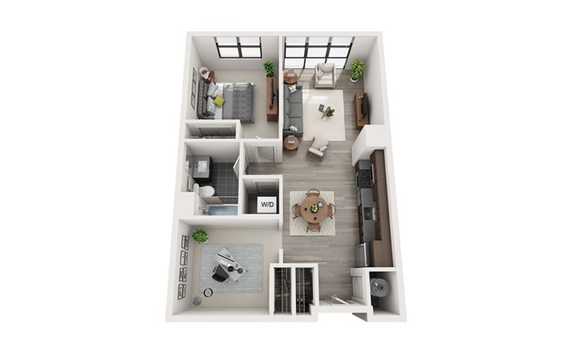 Edge B8 - 1 bedroom floorplan layout with 1 bathroom and 780 square feet